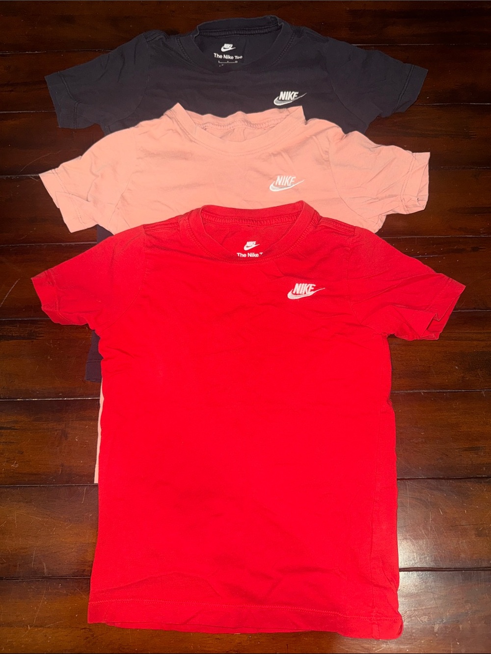 Nike Kids Short Sleeve Tee Pack in Red, Pink, and Black
